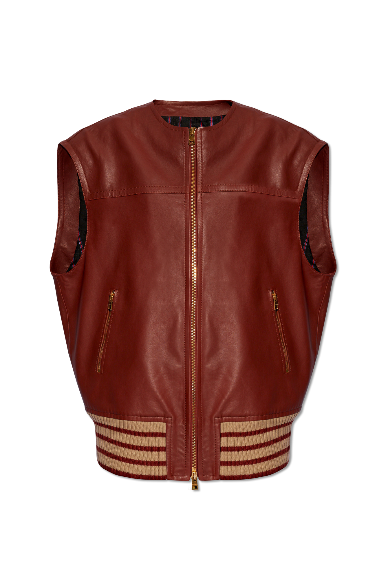 Brown Oversize leather vest Etro - SchaferandweinerShops